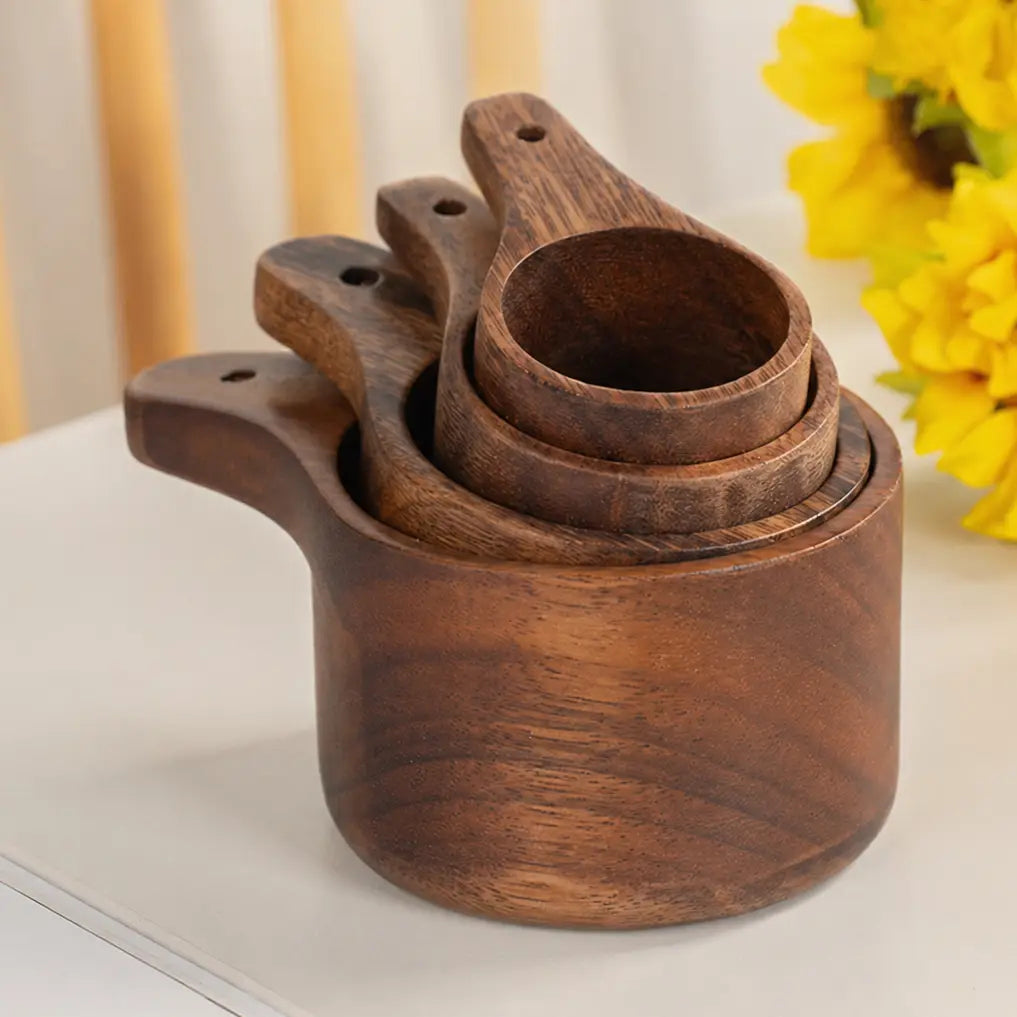 Wooden Measuring Cup For Cooking & Baking - Natural Wood